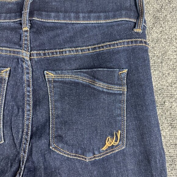 Express Jeans Womens 8 Cropped Legging Mia Mid Rise Dark Wash Cotton Stretch - Picture 8 of 8